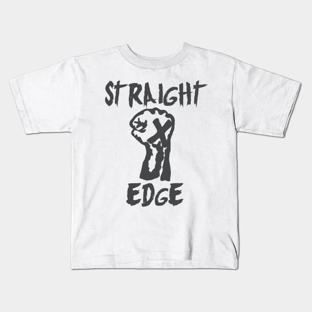 Straight Edge Fist Punk Rock Movement Kids T-Shirt by darklordpug